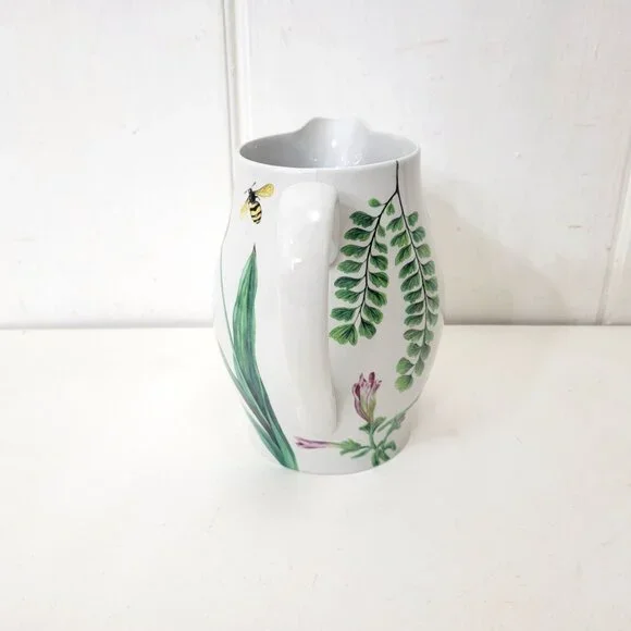 Spode English Floral Pitcher 7.5" Tall 2006 Williams-Sonoma Exclusive - Picture 4 of 7